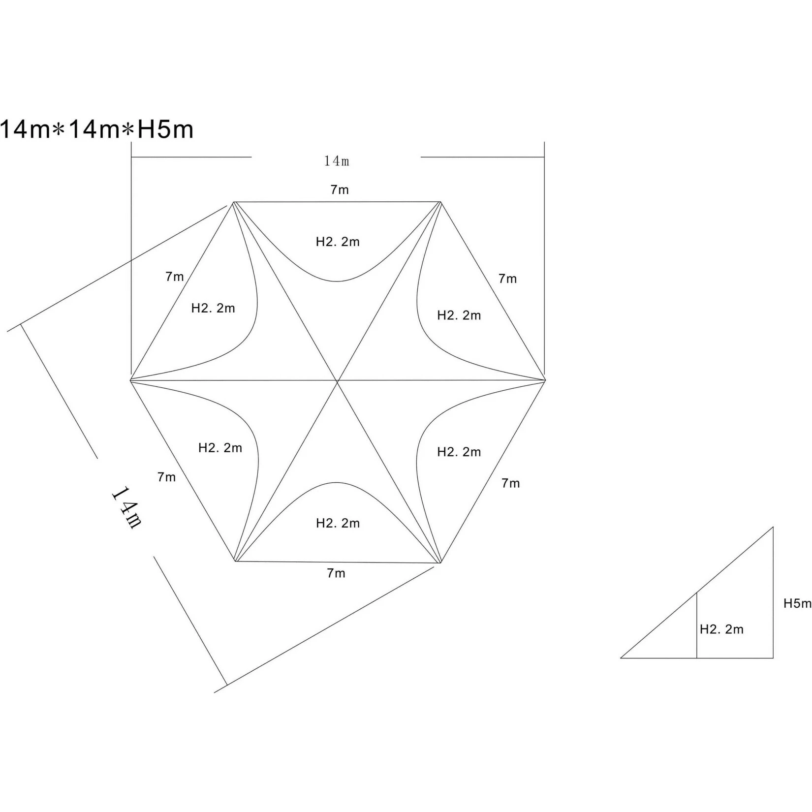 CLP Sternzelt 14M | XL-Sternzelt Für Den Garten I Event-Zelt Mit 14 Meter Durchmesser I Überdachten Zeltfläche Von Ca. 40 M² I In Vielen Farben – Bild 6