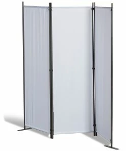 Grasekamp Stellwand 165x170 Cm Dreiteilig - Weiß - Paravent Raumteiler Trennwand Sichtschutz