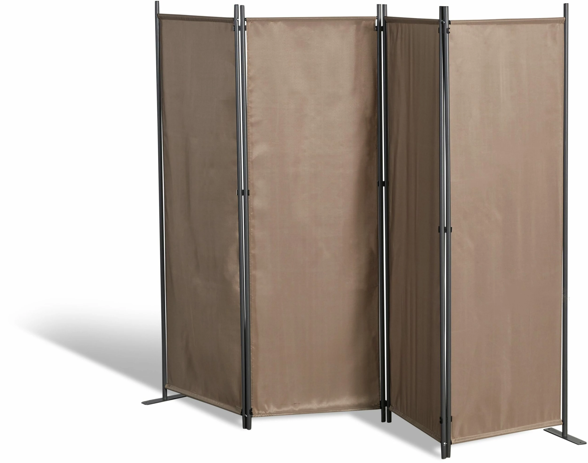 Grasekamp Paravent 4 Teilig Taupe Raumteiler Trennwand Sichtschutz Balkontrennung