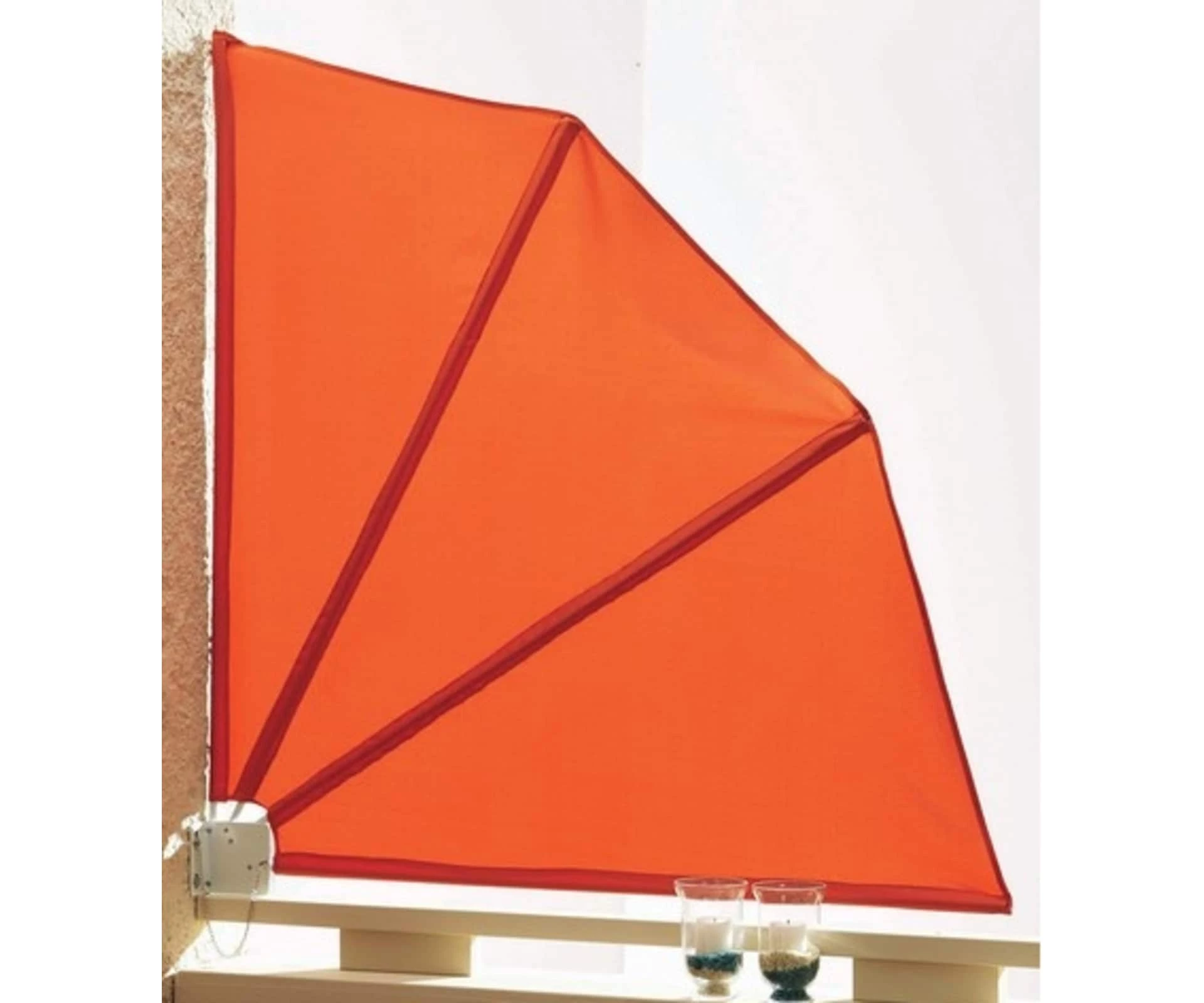 Grasekamp Balkonfächer 120 X 120 Cm Orange Mit Wandhalterung Trennwand Sichtschutz – Bild 3