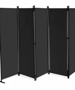 Grasekamp Paravent 5 Teilig Schwarz 268 X 167 Cm Raumteiler Trennwand Sichtschutz