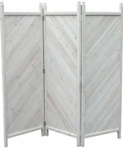 Grasekamp Paravent 3tlg Raumteiler Trennwand Sichtschutz Kiefer Weiss München