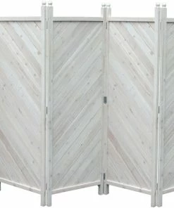 Grasekamp Paravent 5tlg Raumteiler Trennwand Sichtschutz Kiefer Weiss München