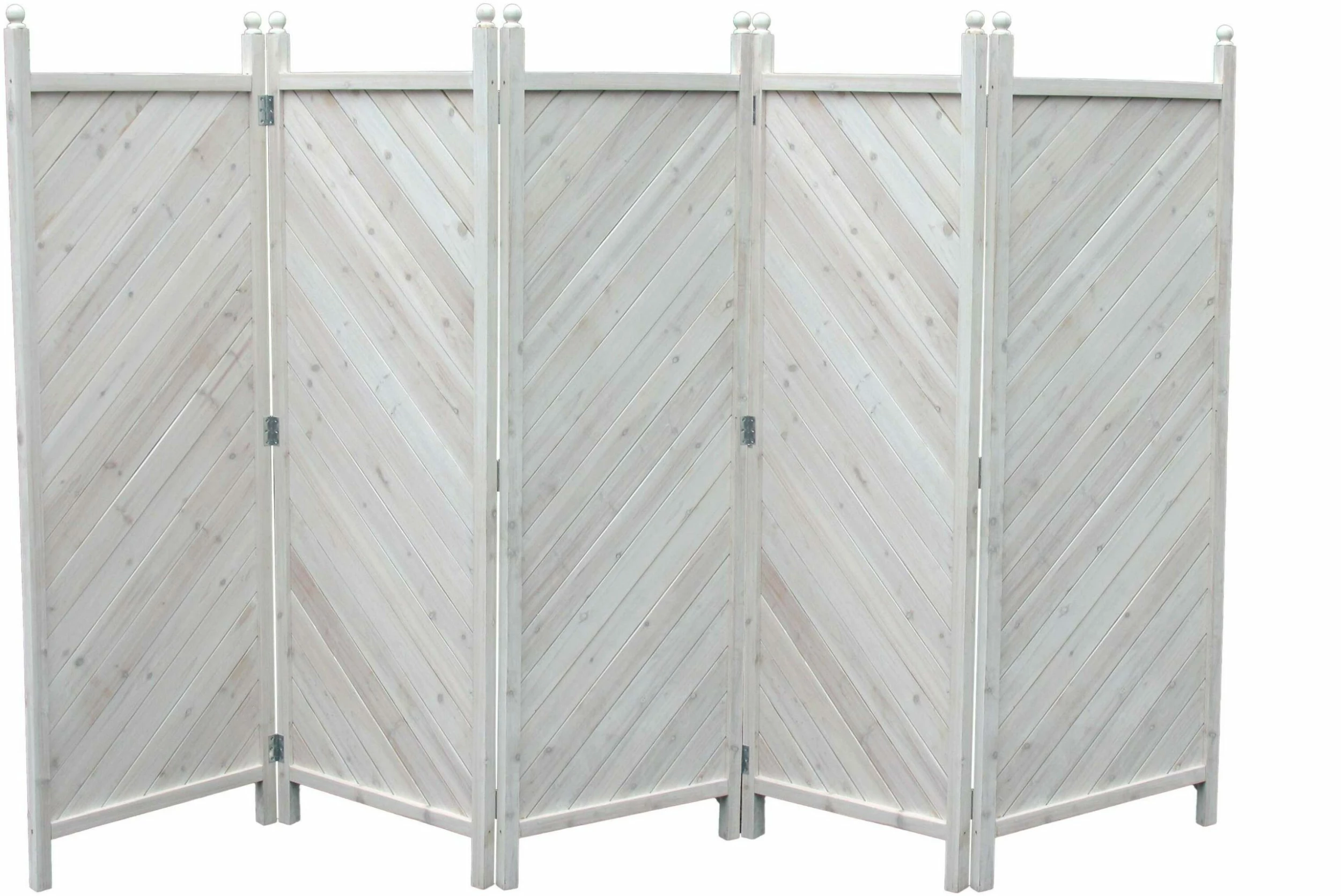 Grasekamp Paravent 5tlg Raumteiler Trennwand Sichtschutz Kiefer Weiss München