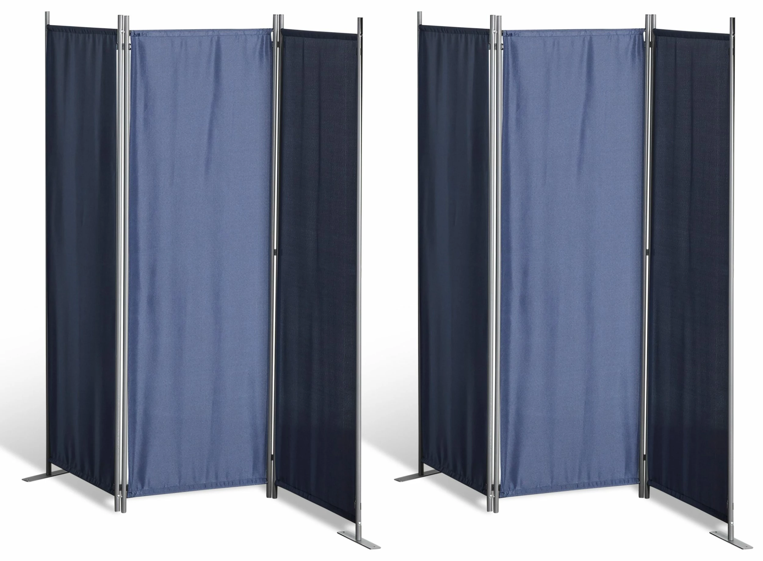Grasekamp 2 Stück Paravent 3tlg Raumteiler Trennwand Sichtschutz Blau