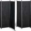Grasekamp 2 Stück Paravent 3tlg Raumteiler Trennwand Sichtschutz Schwarz