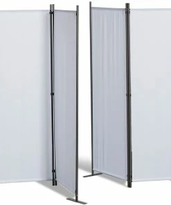 Grasekamp 2 Stück Paravent 3tlg Raumteiler Trennwand Sichtschutz Weiß