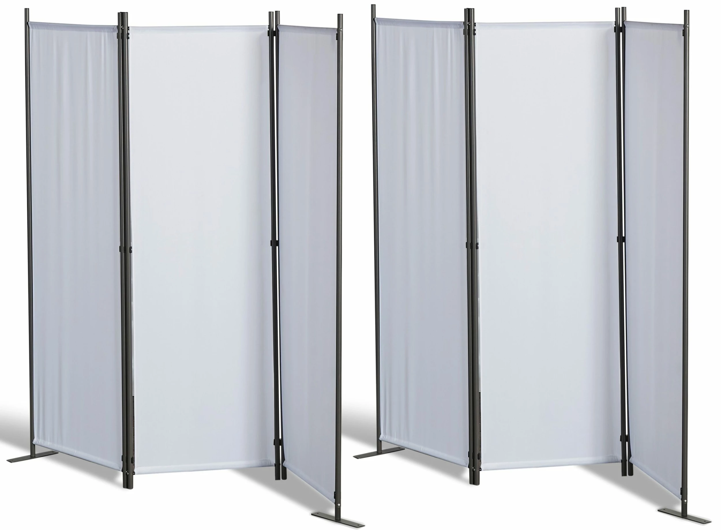 Grasekamp 2 Stück Paravent 3tlg Raumteiler Trennwand Sichtschutz Weiß