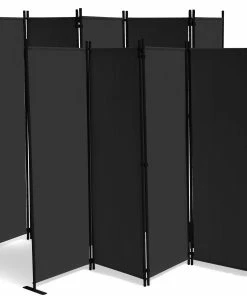 Grasekamp 2 Stück Paravent 5 Teilig Schwarz Raumteiler Trennwand Sichtschutz