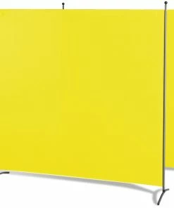 Grasekamp Doppelpack Stellwand 180x180 Cm - Gelb - Paravent Raumteiler Trennwand Sichtschutz