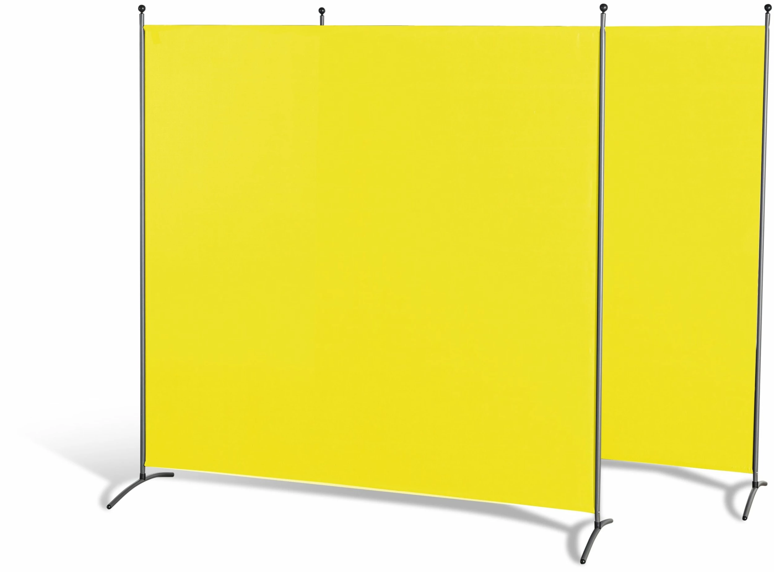 Grasekamp Doppelpack Stellwand 180x180 Cm - Gelb - Paravent Raumteiler Trennwand Sichtschutz