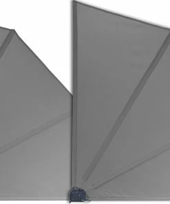 Grasekamp 2 Stück Balkonfächer Grau Premium 140 X 140 Cm Mit Wandhalterung Trennwand Sichtschutz