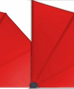 Grasekamp 2 Stück Balkonfächer Rot Premium 140 X 140 Cm Mit Wandhalterung Trennwand Sichtschutz