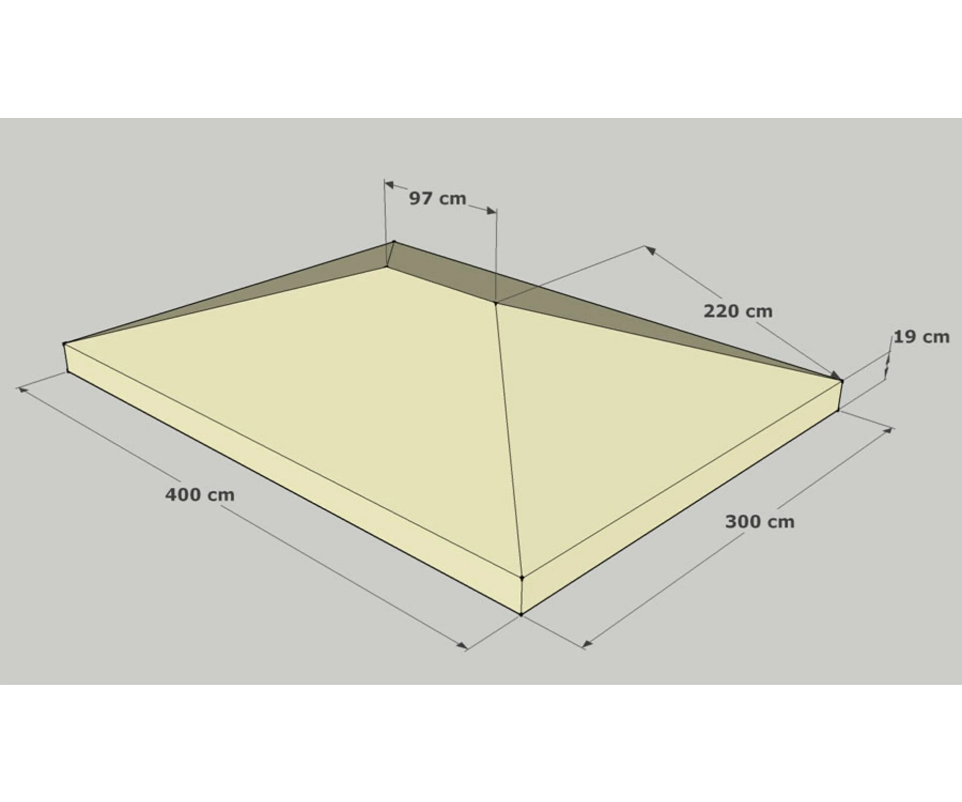 Grasekamp Ersatzdach Blätter Pavillon 3x4m Terrakotta Plane Bezug – Bild 2