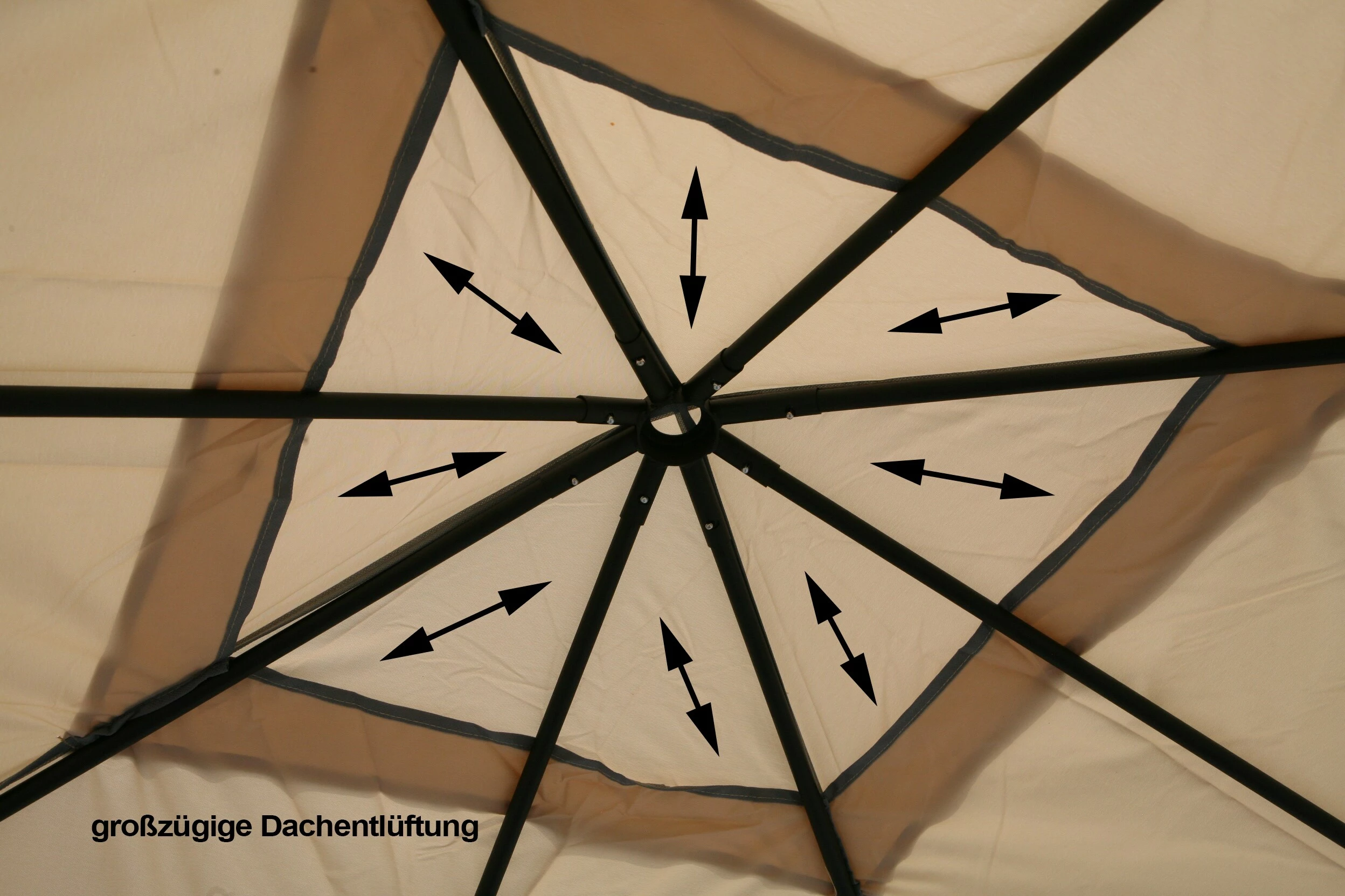 Grasekamp Pavillon Rimini Flex 3 X 3 M Beige Party Zelt Antik Garten – Bild 5