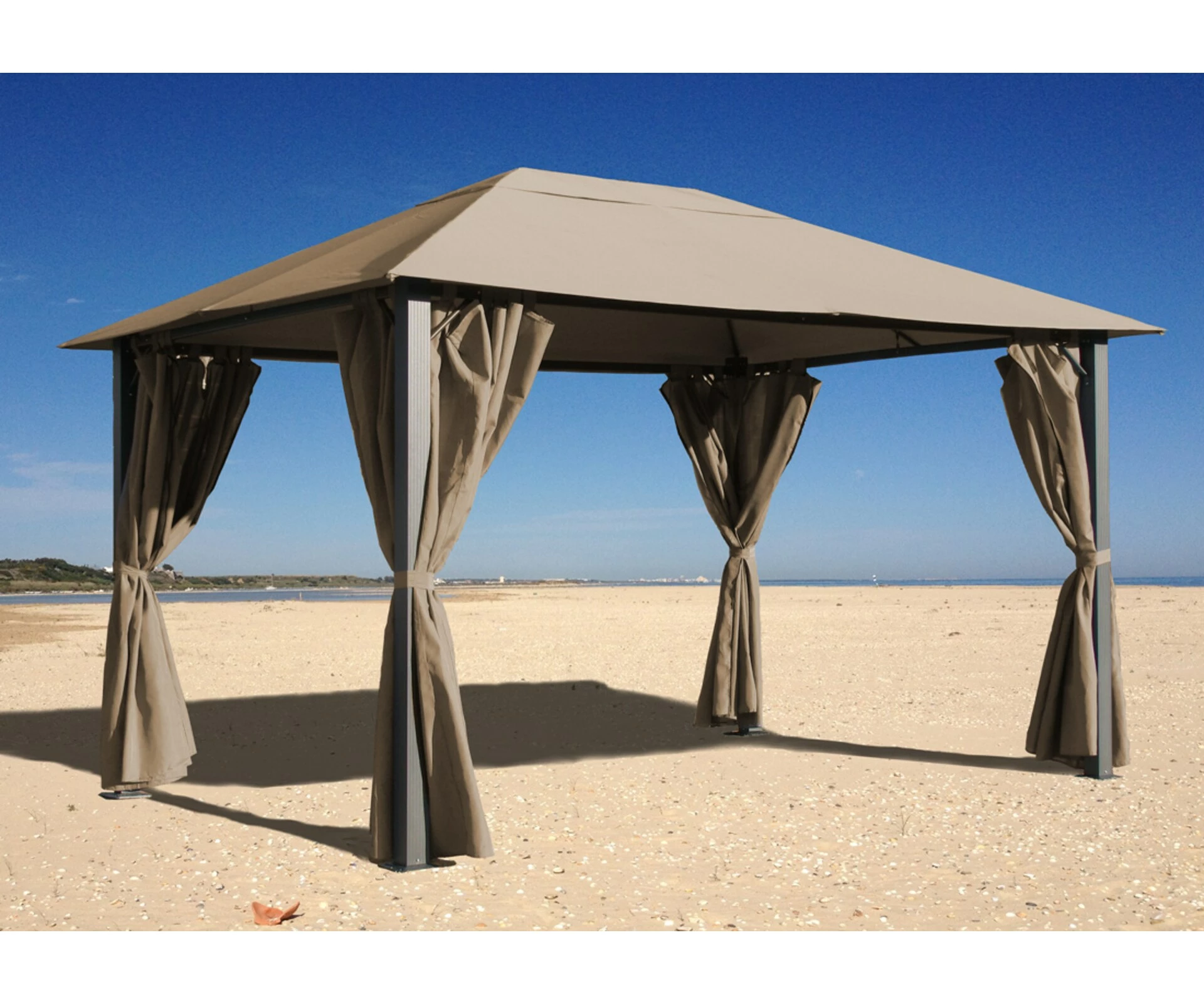 Grasekamp Ersatzdach Zu Pavillon Paris 3x4m Taupe Plane Bezug Gartenpavillon – Bild 2