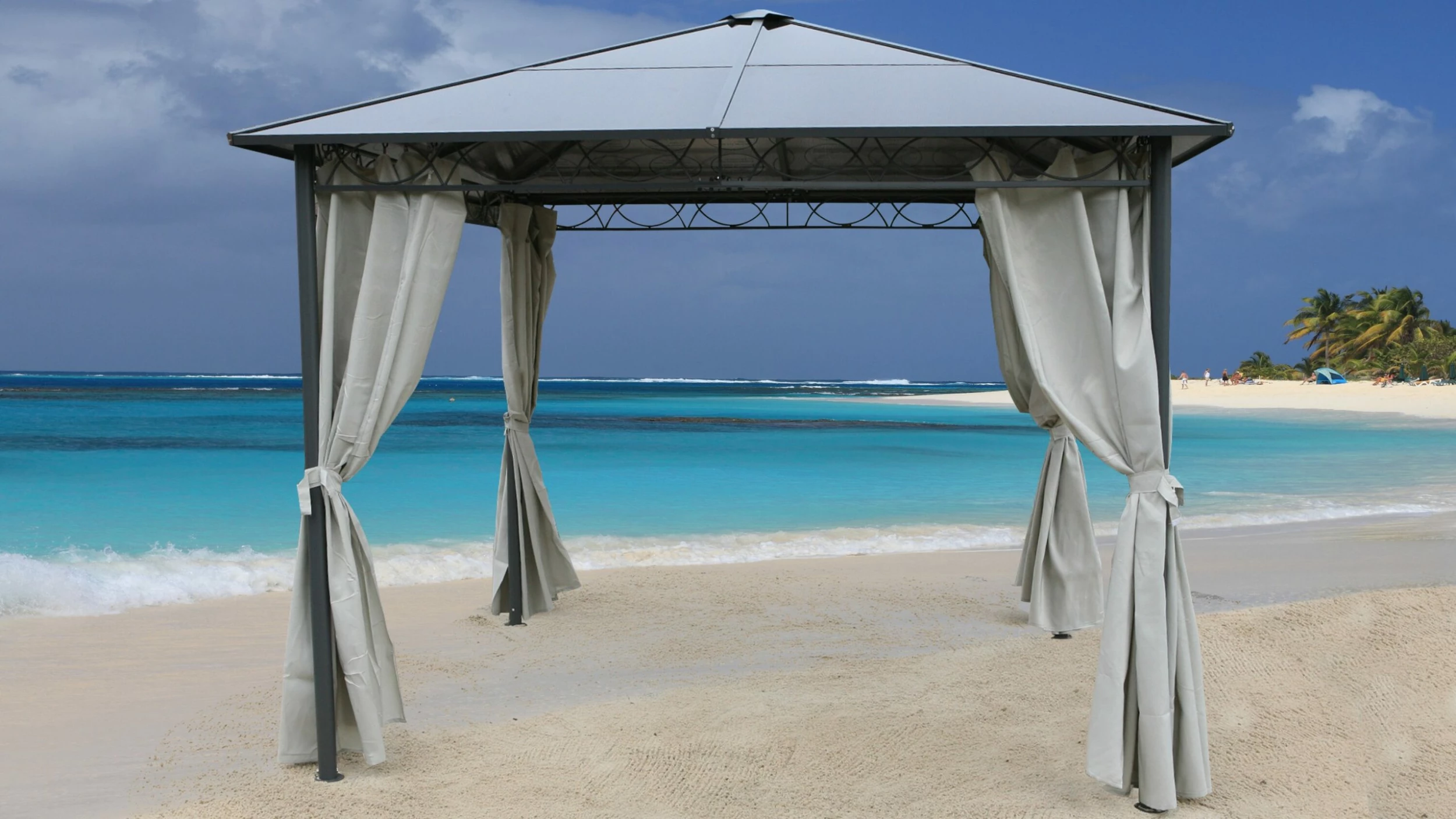 Grasekamp Ersatzdach Hardtop Pavillon Meran 3x3m Doppelstegplatten Polycarbonat Braun – Bild 2