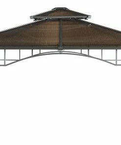 Grasekamp Ersatzdach Hardtop BBQ Pavillon 1,5x2,4m Doppelstegplatten Polycarbonat Braun