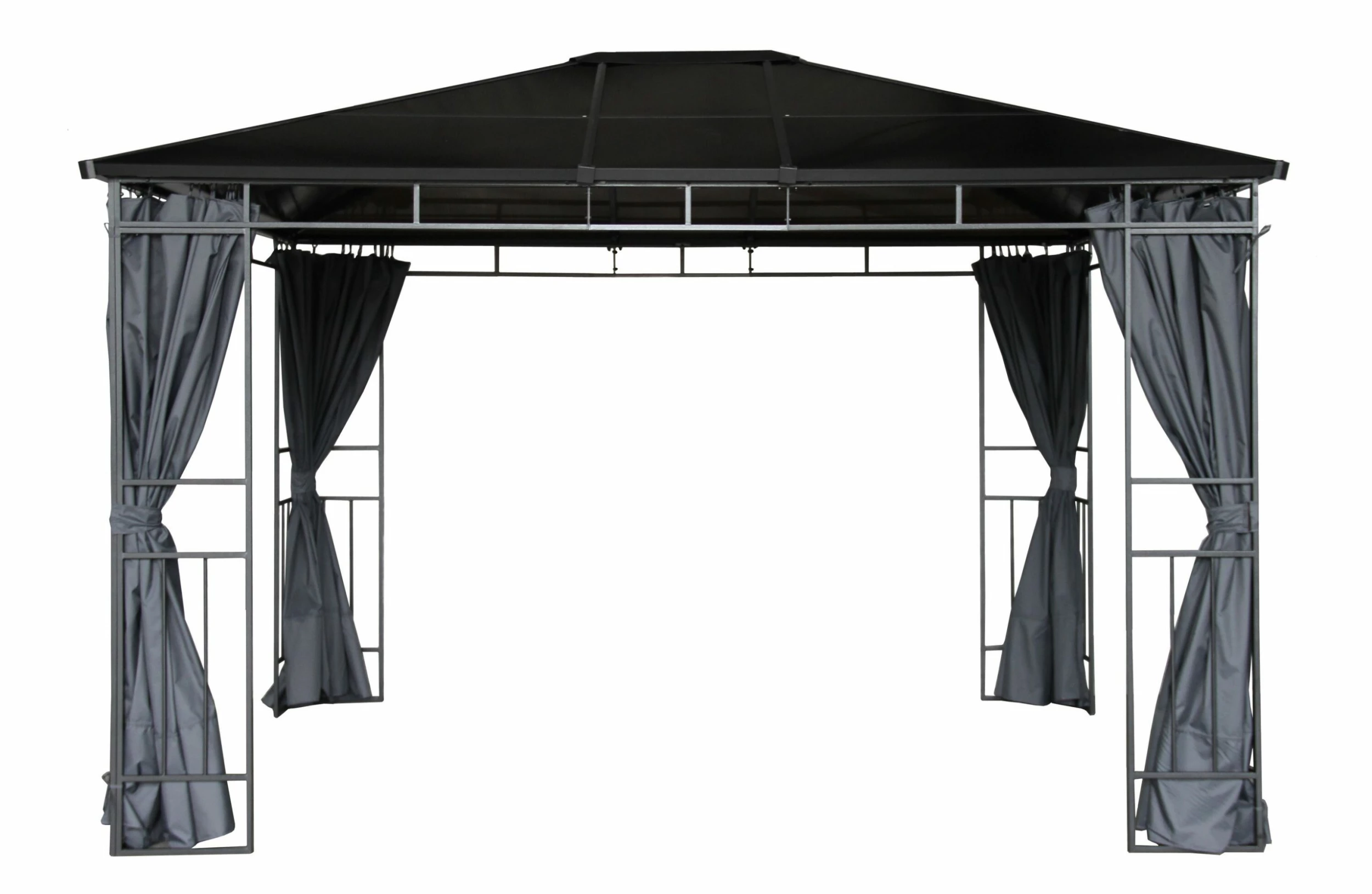 Grasekamp Hardtop Pavillon Limone 3x3,6m Inkl. Seitenteile - Doppelstegplatten Hohlkammer Polycarbonat