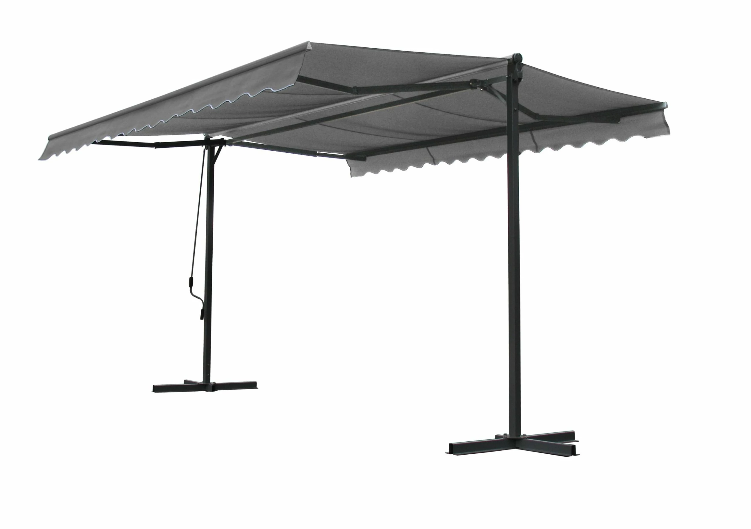 Grasekamp Standmarkise Gelenkarm Markise London 3x4m Platingrau