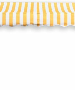 Grasekamp Klemmmarkise Ontario 255x130cm Gelb/Weiß Balkonmarkise Höhenverstellbar Von 200cm-320cm