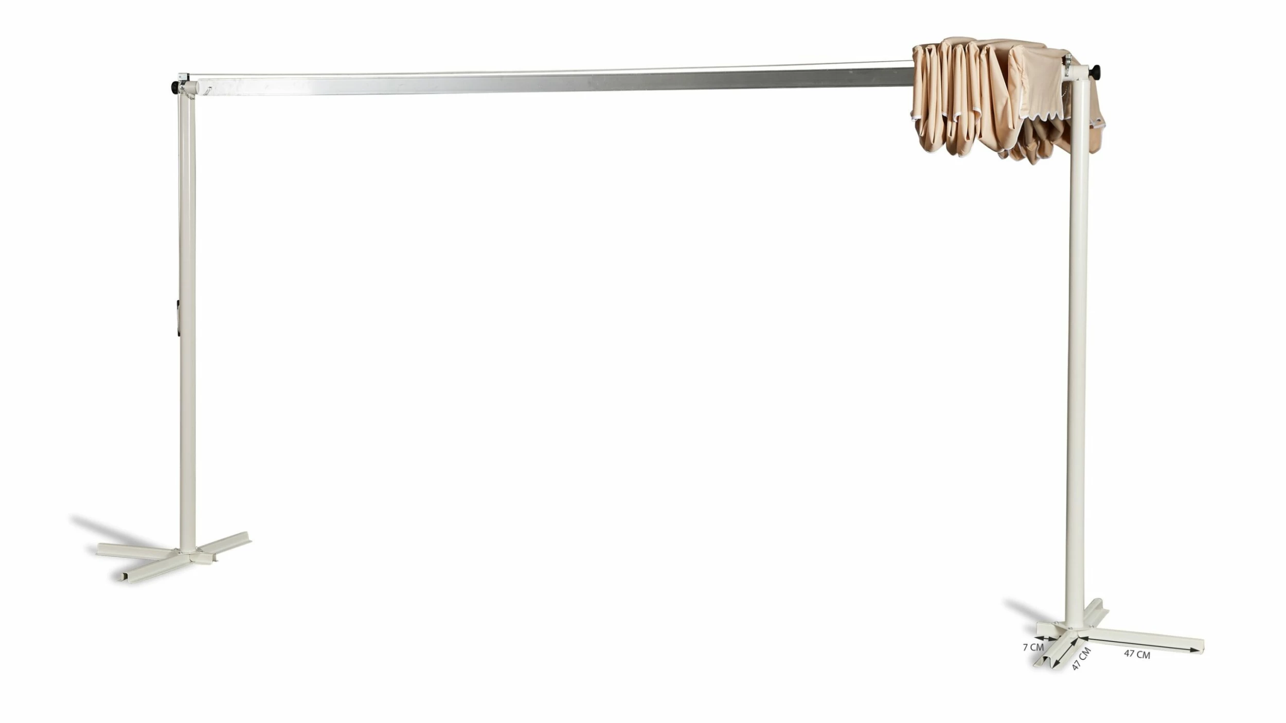 Grasekamp Standmarkise Dubai Beige 375x225cm Mit Schutzhülle Terrassenüberdachung Raffmarkise Mobile Markise Ziehharmonika – Bild 5