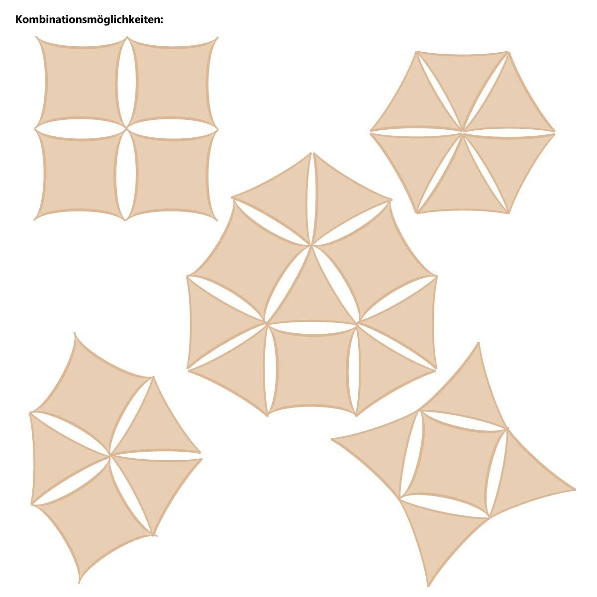 Amanka UV Sonnensegel 3x3x4,2 HDPE Dreieck Rechtwinklig Sonnenschutz Garten Beige – Bild 2