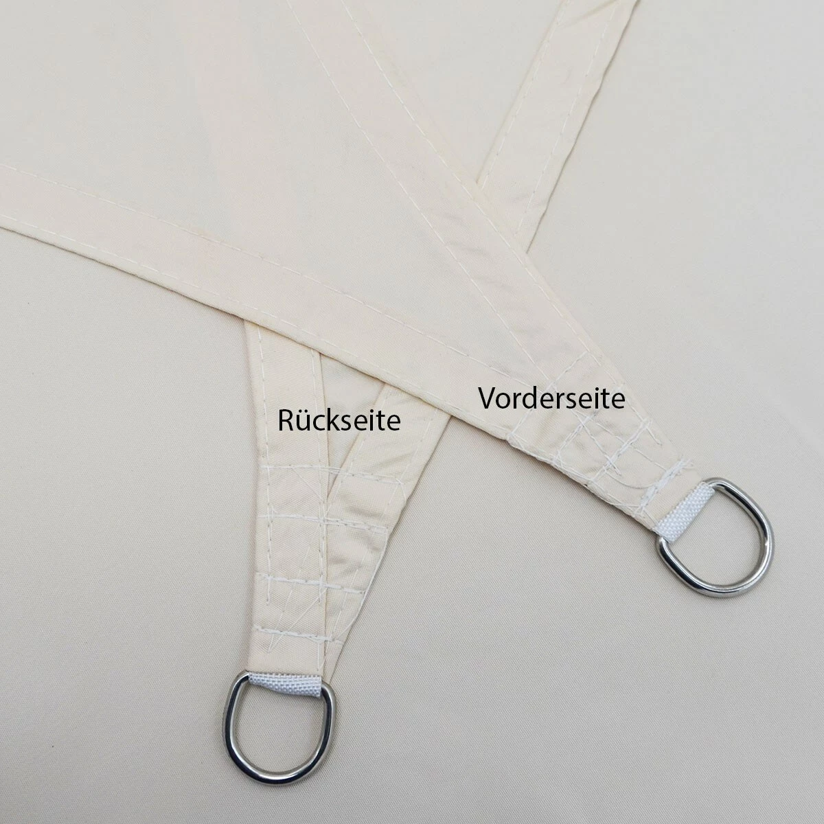 Amanka UPF50+ UV Sonnensegel 3x3x3 Polyester Dreieck Wasserabweisend Garten Segel Beige – Bild 3