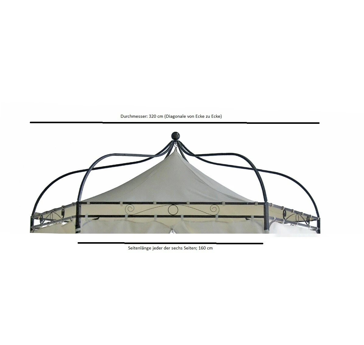 DEGAMO Ersatzdach Für Pavillon MODENA, Polyester PVC-beschichtet écru – Bild 3