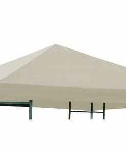 DEGAMO Ersatzdach Für Metall- Und Alupavillon 3x3 Meter Ecru, Wasserdicht PVC-beschichtet
