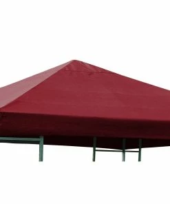 DEGAMO Ersatzdach Für Metall- Und Alupavillon 3x3 Meter Bordeauxrot, Wasserdicht PVC-beschichtet