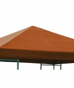 DEGAMO Ersatzdach Für Metall- Und Alupavillon 3x3 Meter Terracottafarben, Wasserdicht PVC-beschichtet