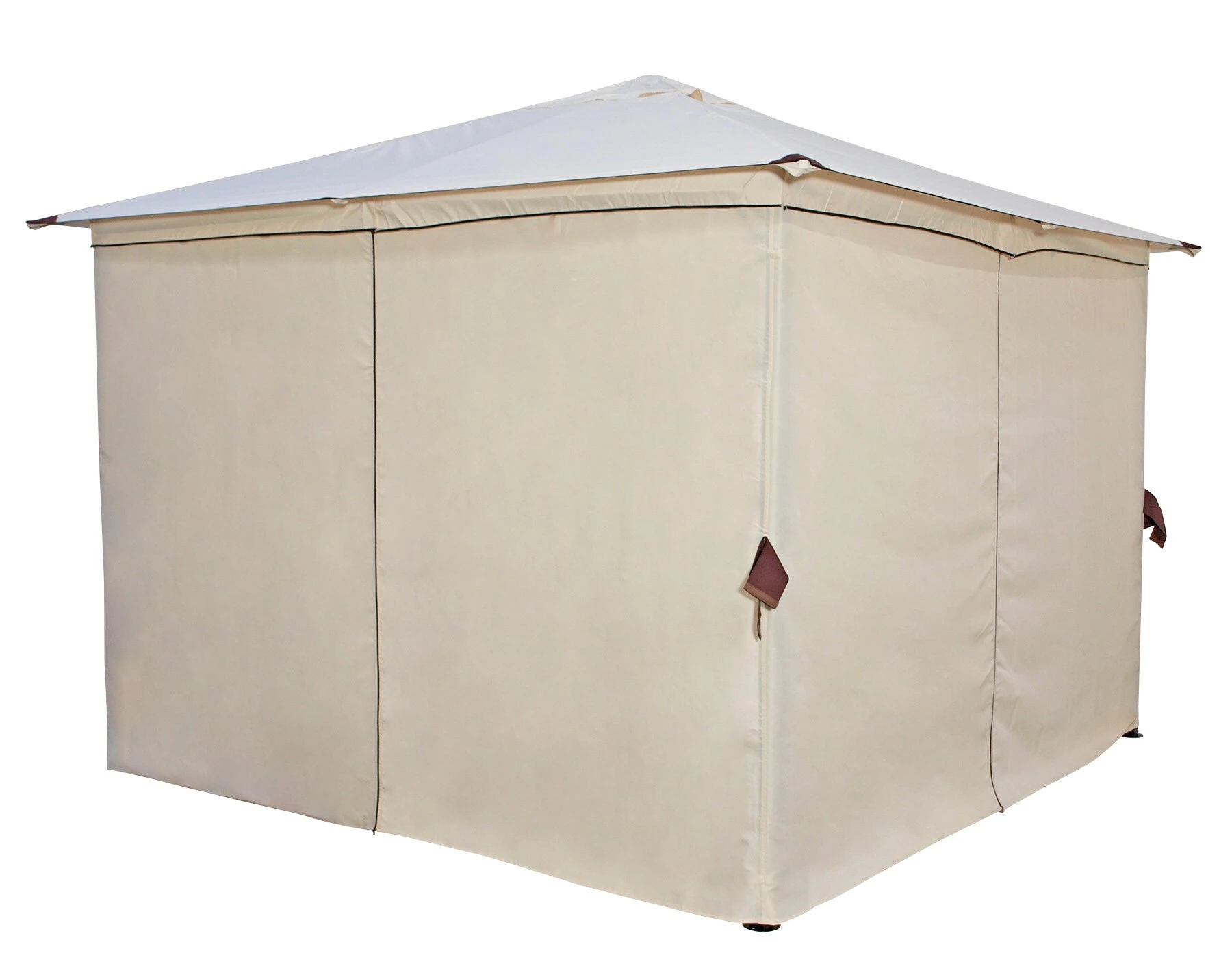 DEGAMO Pavillon VENEZIA 3x3 Meter, Stahl Schwarz, Plane PVC-beschichtet écru, Mit Seitenplanen – Bild 3