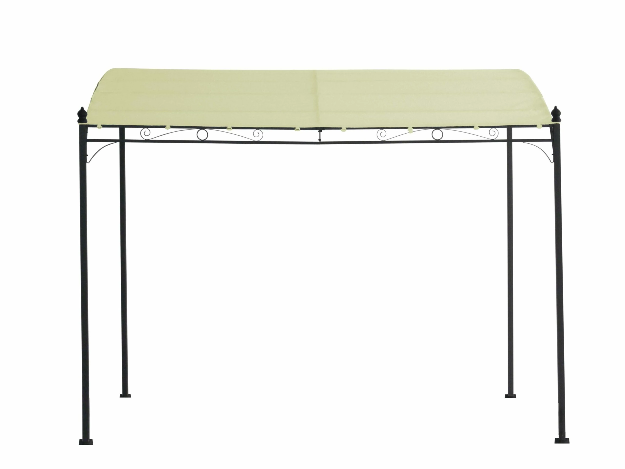 DEGAMO Anbaupavillon MANTOVA 3x2,5 Meter, Stahl Dunkel, Plane PVC-beschichtet écru – Bild 2