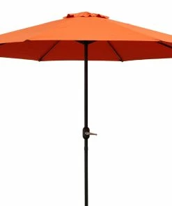 DEGAMO Marktschirm Aluminium 300cm Terracotta, Mit Kurbel, Gestell Aluminium, Material Bezug 100% Polyester, Gewicht 6kg
