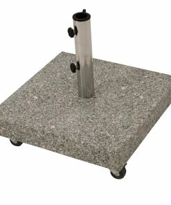 DEGAMO Schirmständer 50kg Mit Rollen, Granit Hellgrau