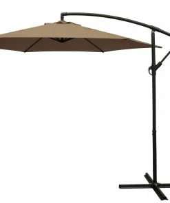 DEGAMO Ampelschirm Aluminium 300cm Taupefarben, Mit Kurbel, Gestell Aluminium, Material Bezug 100% Polyester, Gewicht 10kg