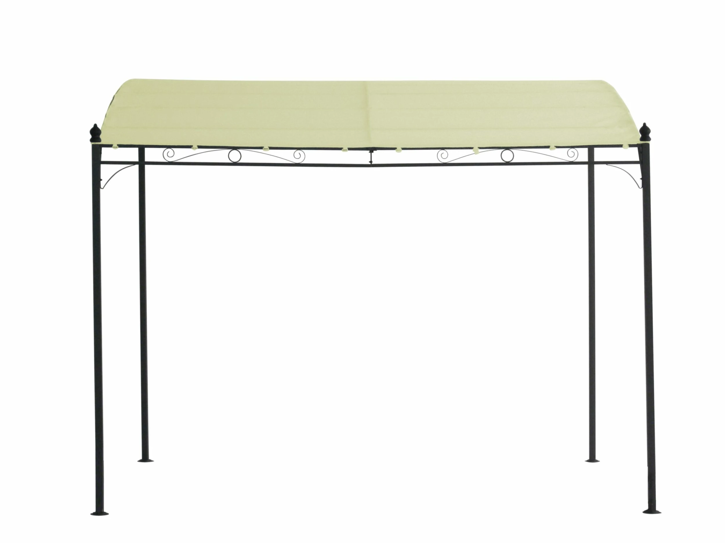DEGAMO Anbaupavillon MANTOVA-XL 3x3 Meter, Stahl Dunkel, Plane PVC-beschichtet écru – Bild 2