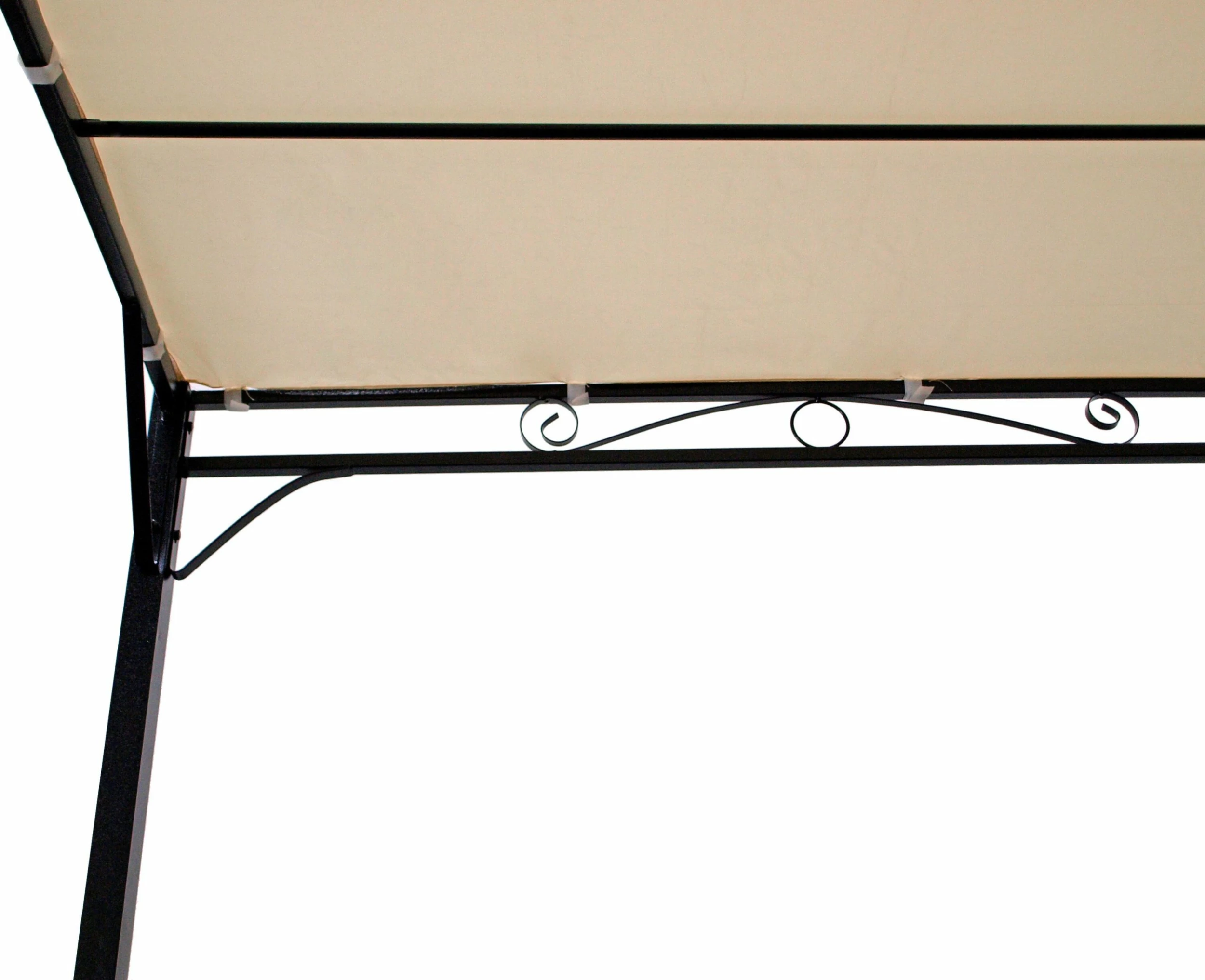 DEGAMO Anbaupavillon MANTOVA-XL 3x3 Meter, Stahl Dunkel, Plane PVC-beschichtet écru – Bild 3