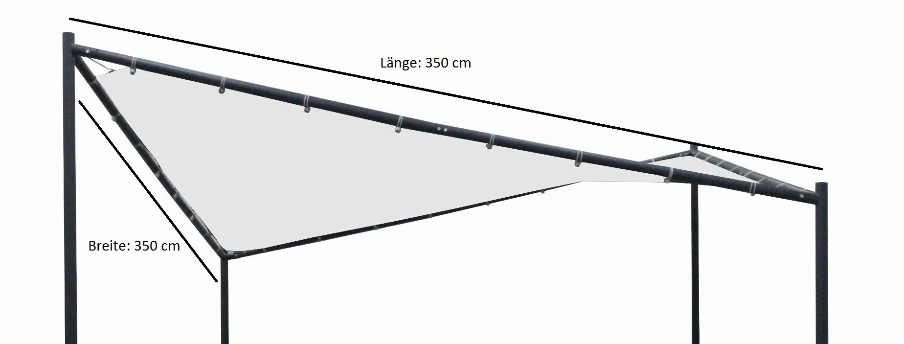 DEGAMO Ersatzdach Für Walmdachpavillon ORLANDO 4-eckig, PVC Beschichtet Weiss – Bild 3