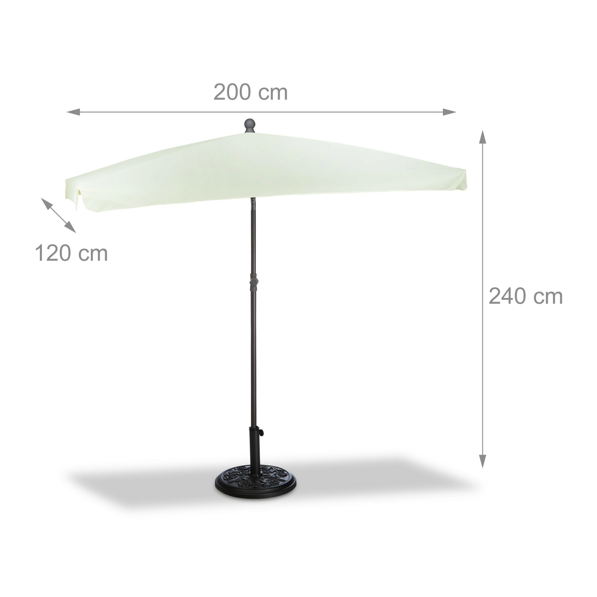 Relaxdays Sonnenschirm Rechteckig 200 X 120 Cm – Bild 4