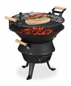 Relaxdays Grillfass Gusseisen