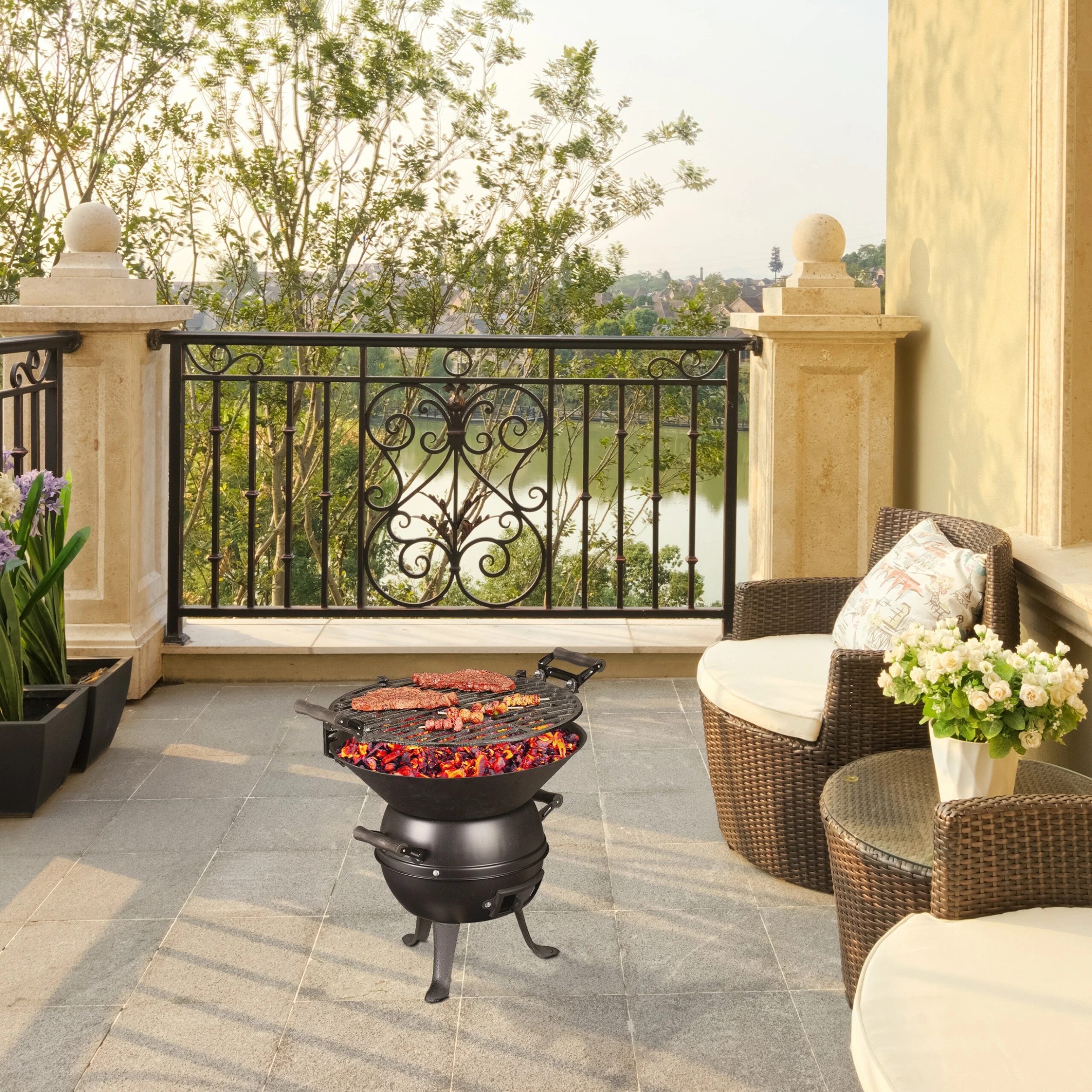 Relaxdays Grillfass Aus Gusseisen – Bild 2