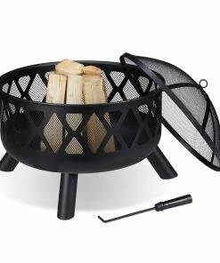 Relaxdays Feuerschale Mit Funkenschutz