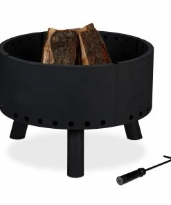 Relaxdays Feuerschale mit Flammenschutz