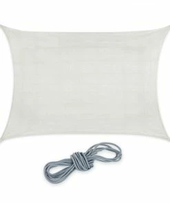 Relaxdays Rechteckiges HDPE Sonnensegel Weiß
