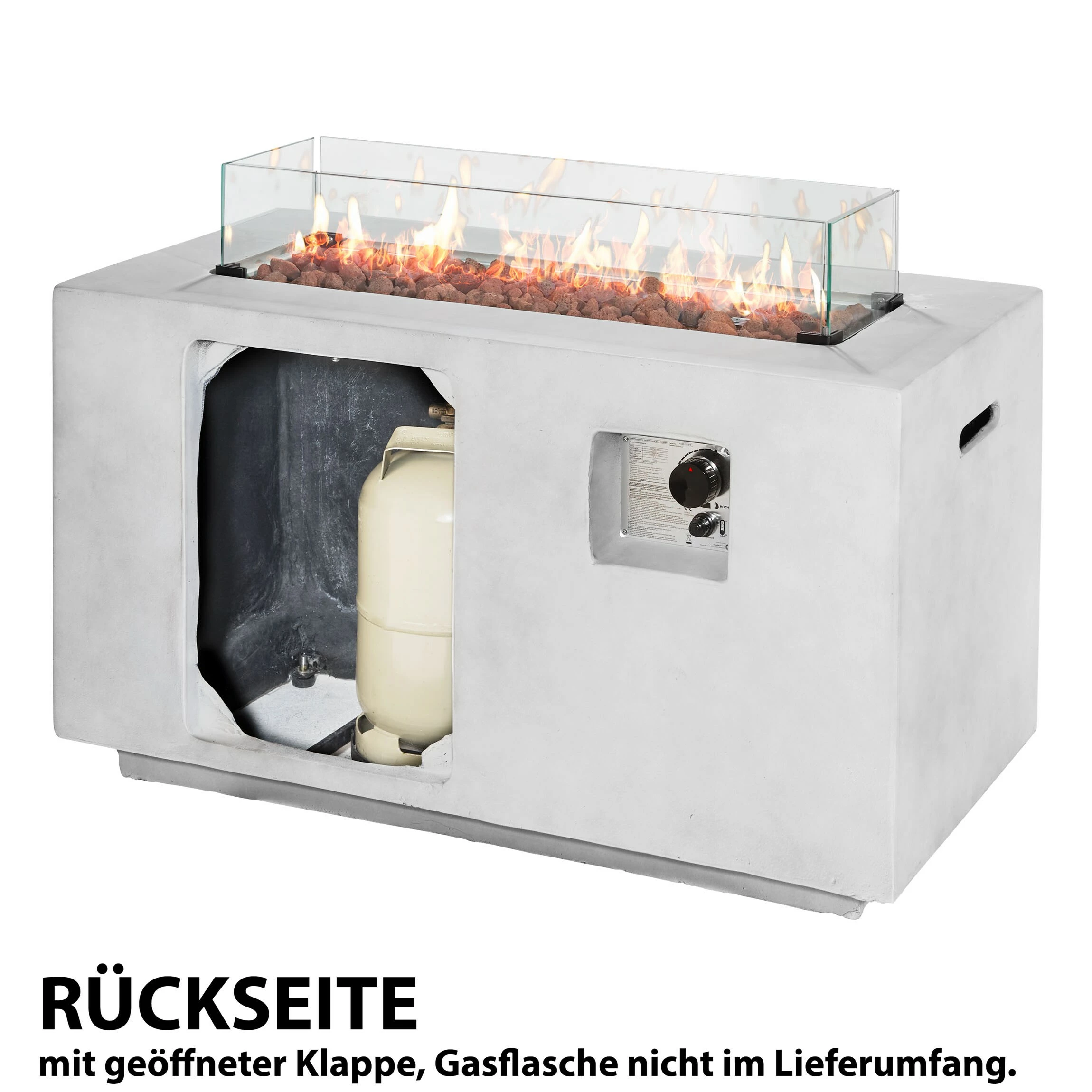AMARE Gasfeuerstelle Feuertisch Outdoor Rechteckig – Bild 4