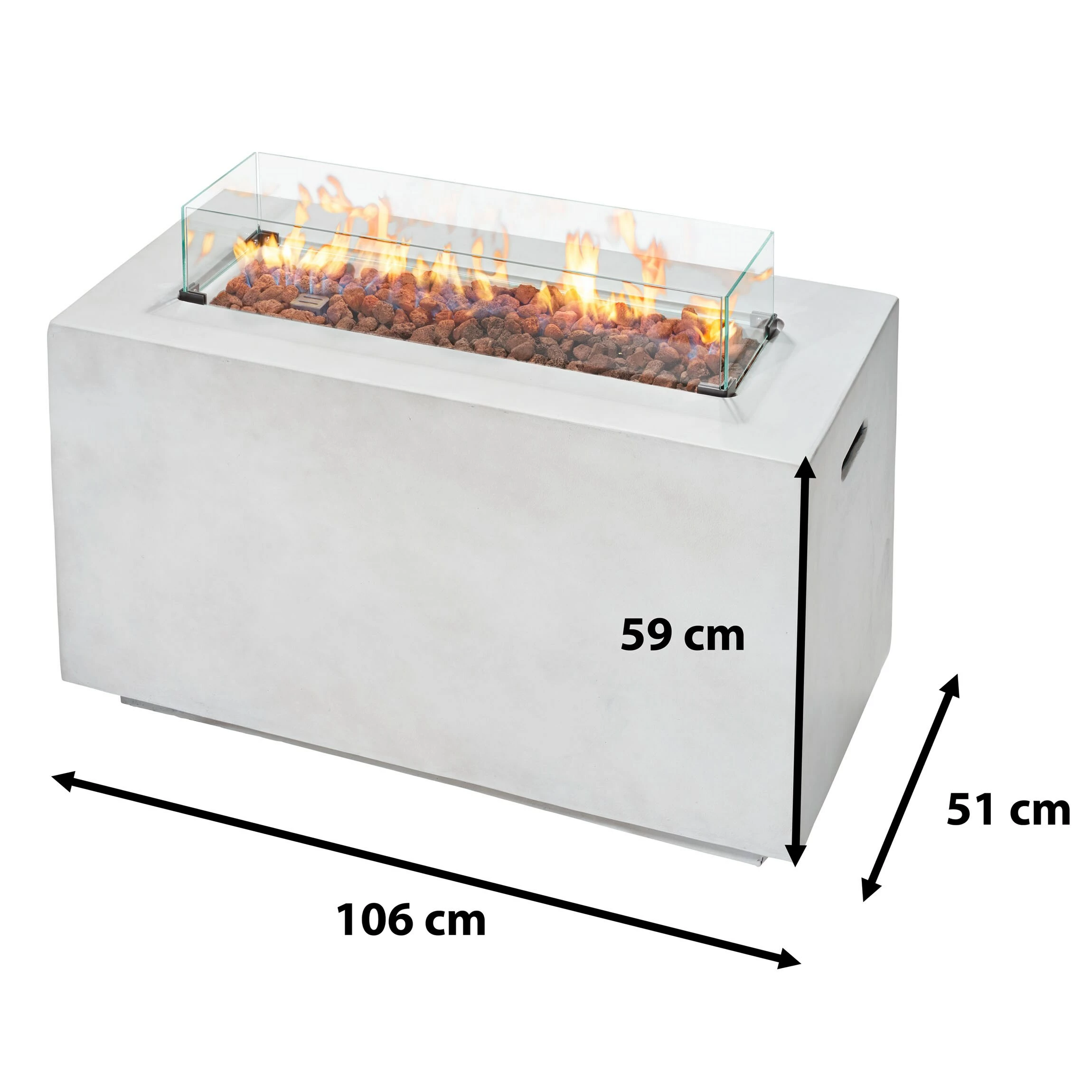 AMARE Gasfeuerstelle Feuertisch Outdoor Rechteckig – Bild 5