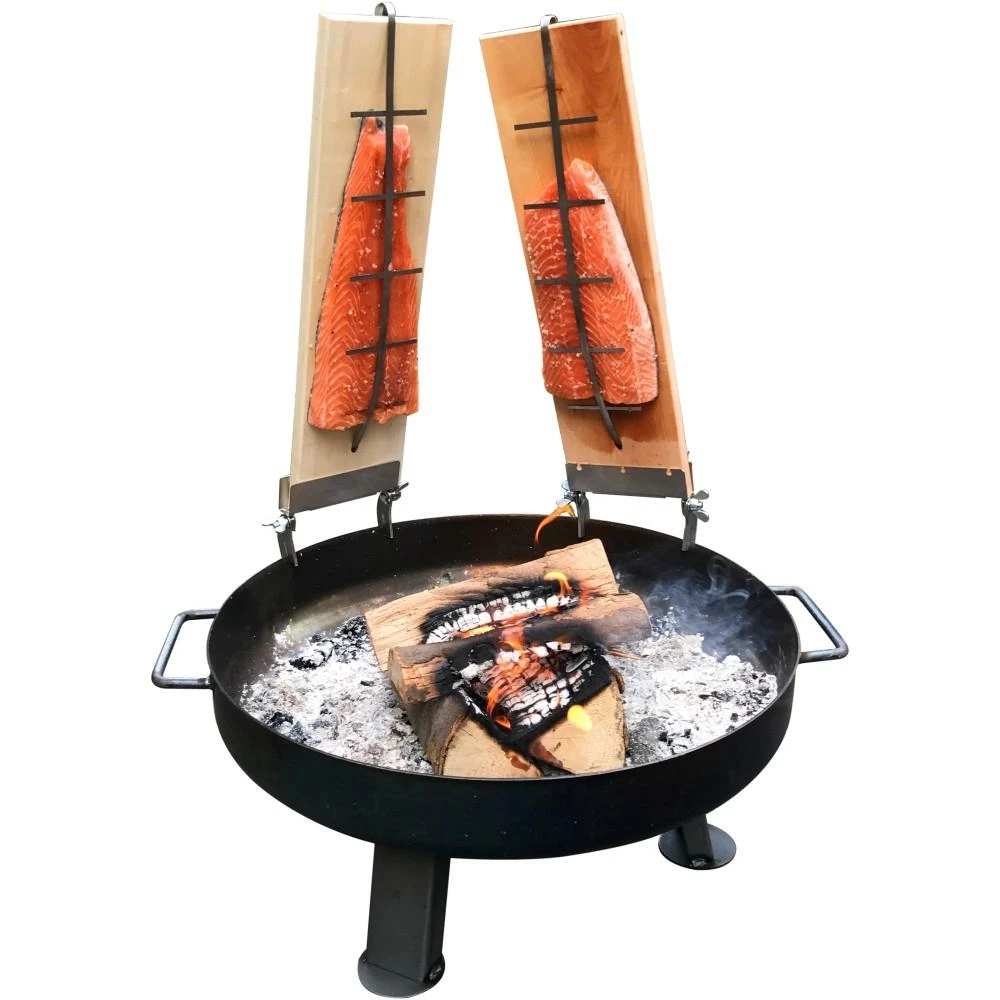Acerto® Feuerschale 55cm + 2x Flammlachsbrett