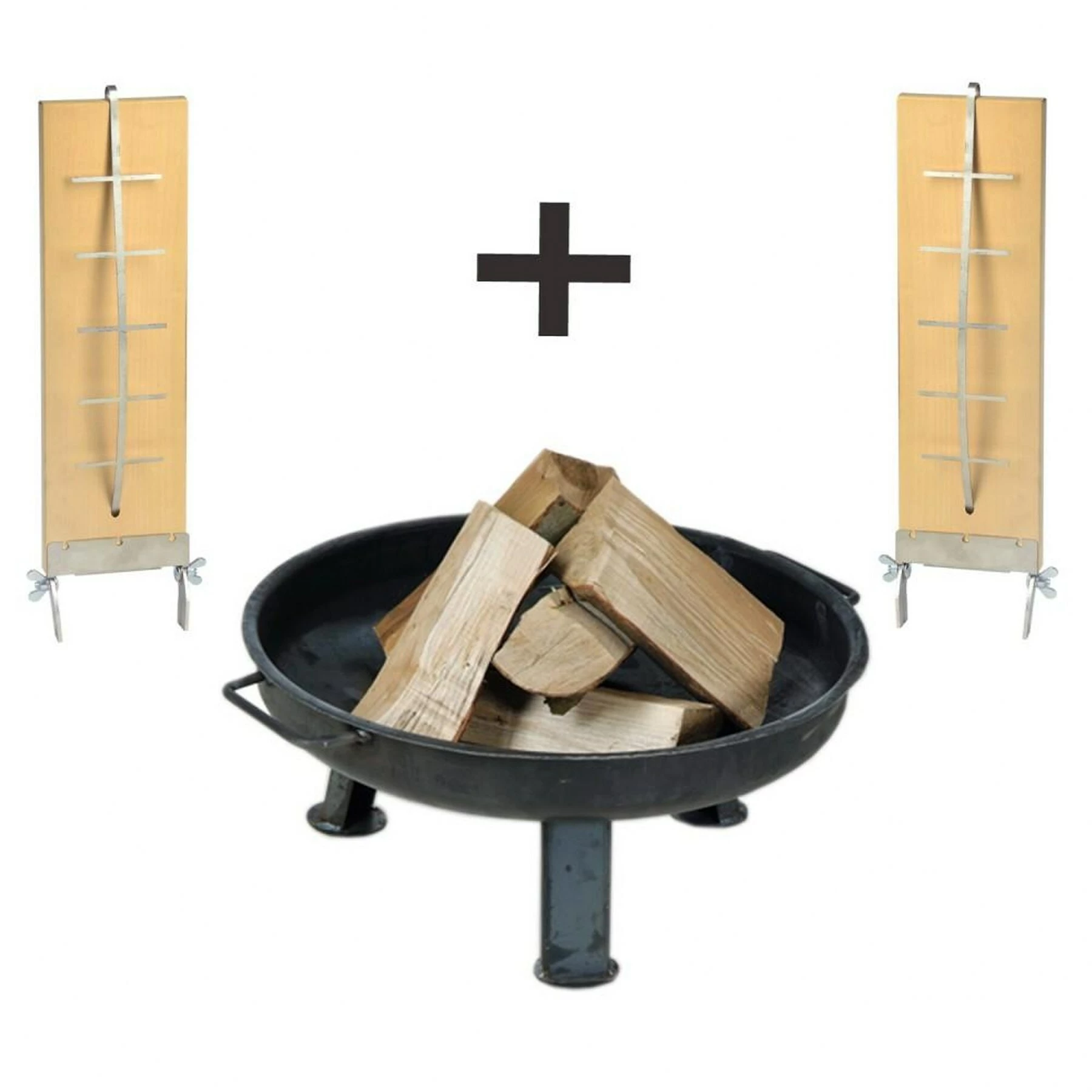 Acerto® Feuerschale 55cm + 2x Flammlachsbrett – Bild 3